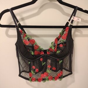 Victoria's Secret Lightly lined Cherry Corset 34C